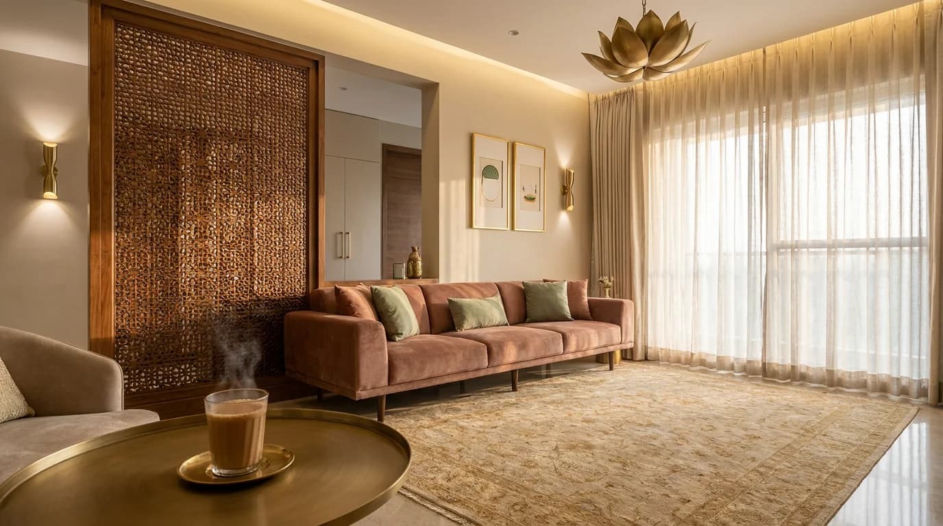 Drawing room interior, Hyderabad residence
